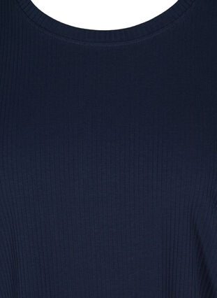 Kortermet T-skjorte i et ribbet materiale, Navy Blazer, Packshot image number 2