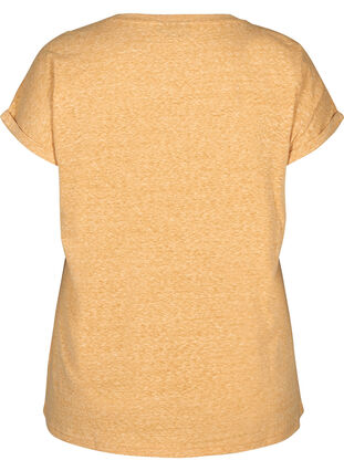 Melert T-skjorte i bomull , Mineral Yellow Mélange, Packshot image number 1