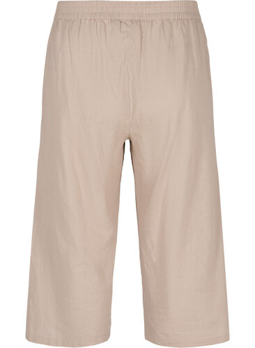 7/8-bukser i bomullsmiks med lin, Simply Taupe, Packshot image number 1