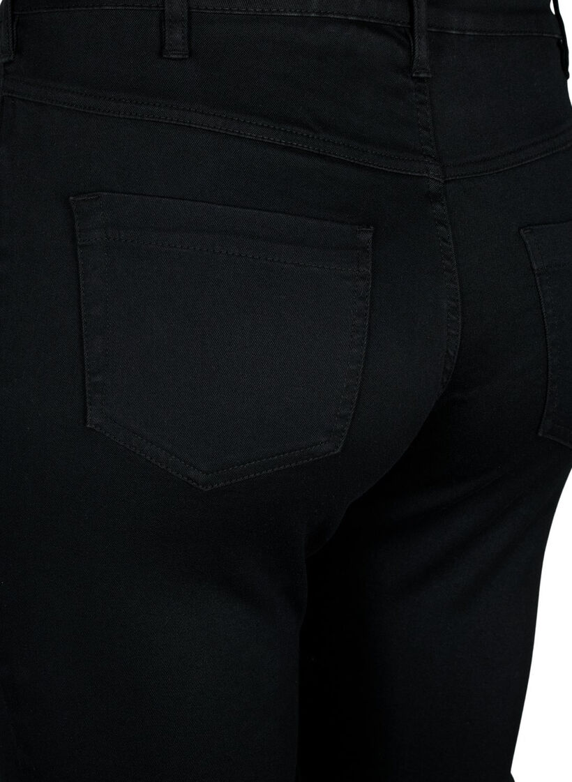 Slim fit Emily jeans med normal midje, Svart, Model image number 3