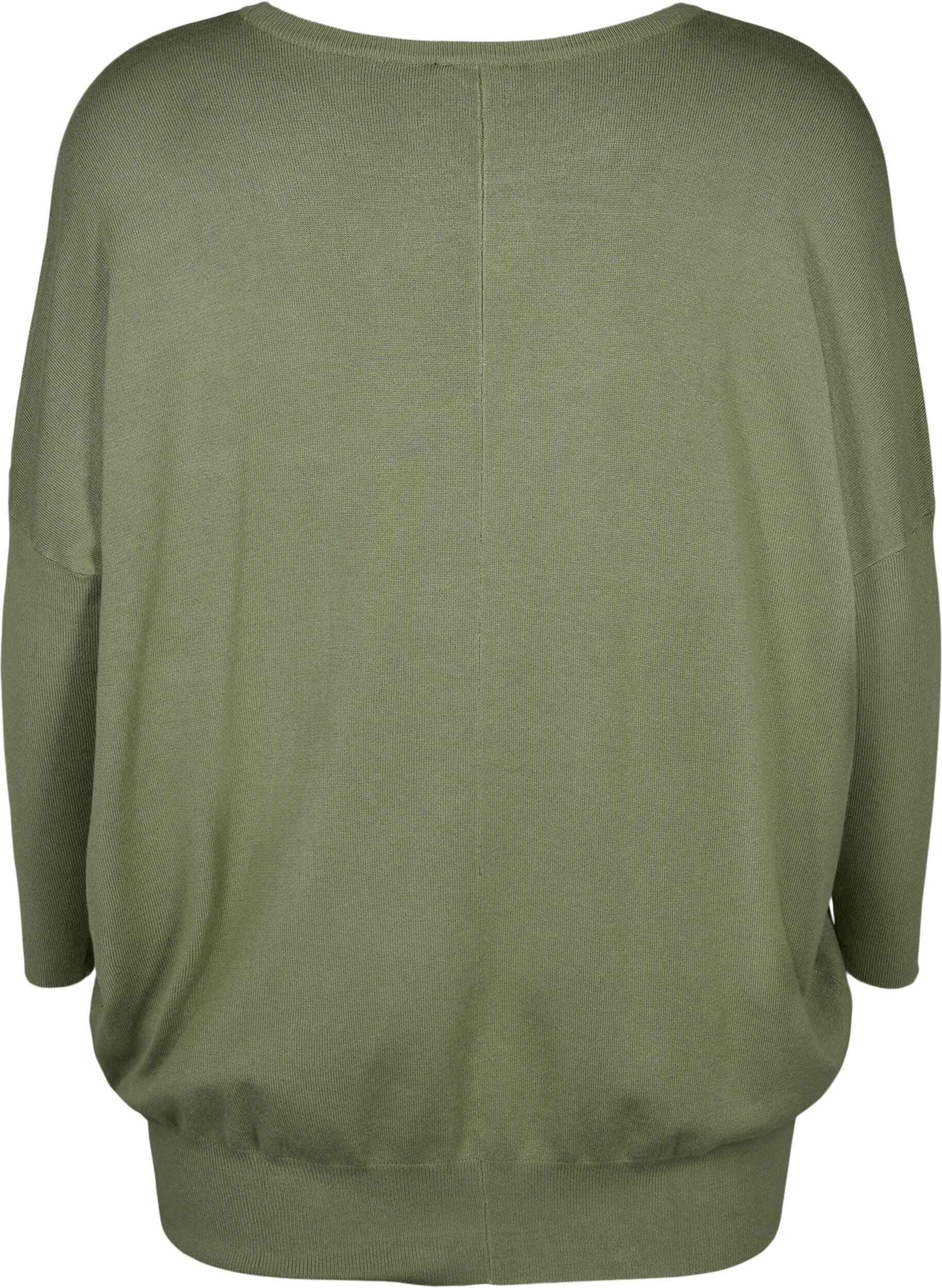 Zizzi Strikket tunika i en viskoseblanding, Oil Green, Packshot image number 1