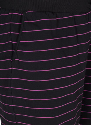 Løse bomullsshorts med striper, Black w. Purple, Packshot image number 2