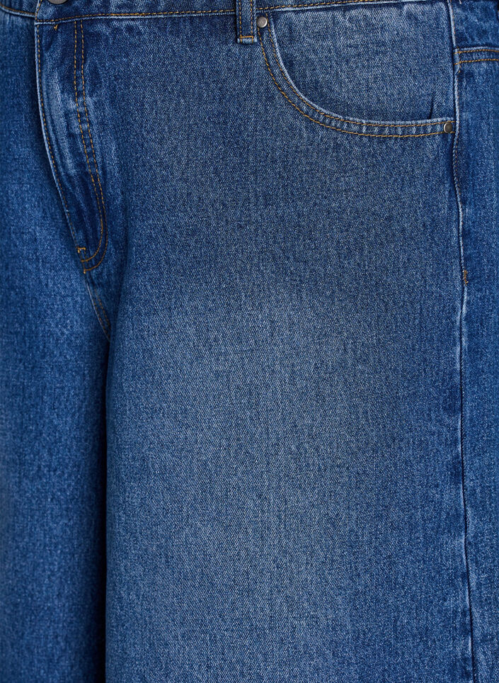 H&oslash;yt midjede denimshorts, Bl&aring;, Packshot image number 2