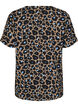 Kortermet bluse med V-hals, Brun, Packshot image number 1