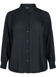 Mønstret skjorte med lange ermer, Black
