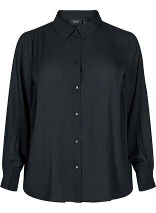 Zizzi Klassisk skjorte med lange ermer, Black, Packshot image number 0