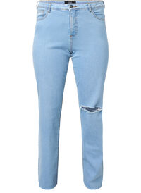 Gemma jeans med høyt liv og hull på kneet