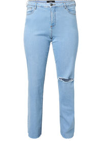 Gemma jeans med høyt liv og hull på kneet