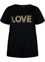 Bomullst-skjorte med folie-trykk, Black W. Love
