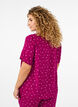 Nattbluse i viskose med hjerteprint, Rød, Model image number 2