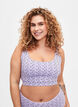 2-pack BH-topp i bomull med justerbare stropper, Purple Rose/Black, Model image number 0