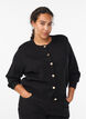 Cardigan med dekorative gullknapper, Svart, Model image number 0