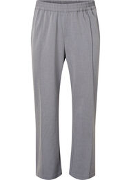Gråmelerte bukser med strikk i livet, Medium Grey Melange