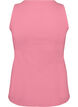 Ribbet topp i bomull med h&oslash;y hals, Rosa, Packshot image number 1