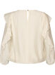 Bluse med rysjer og ballongfasong, Vanilje, Packshot image number 1