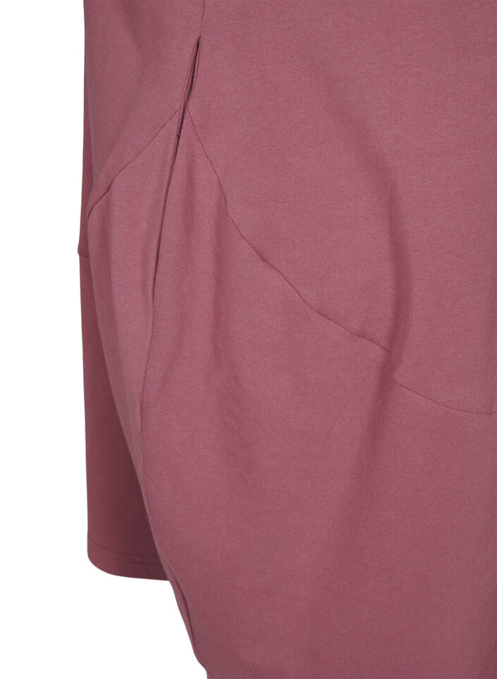 Ballongkjole i bomull med lommer, Rosa, Packshot image number 4