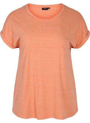 Melert T-skjorte i bomull , Amberglow Melange, Packshot image number 0