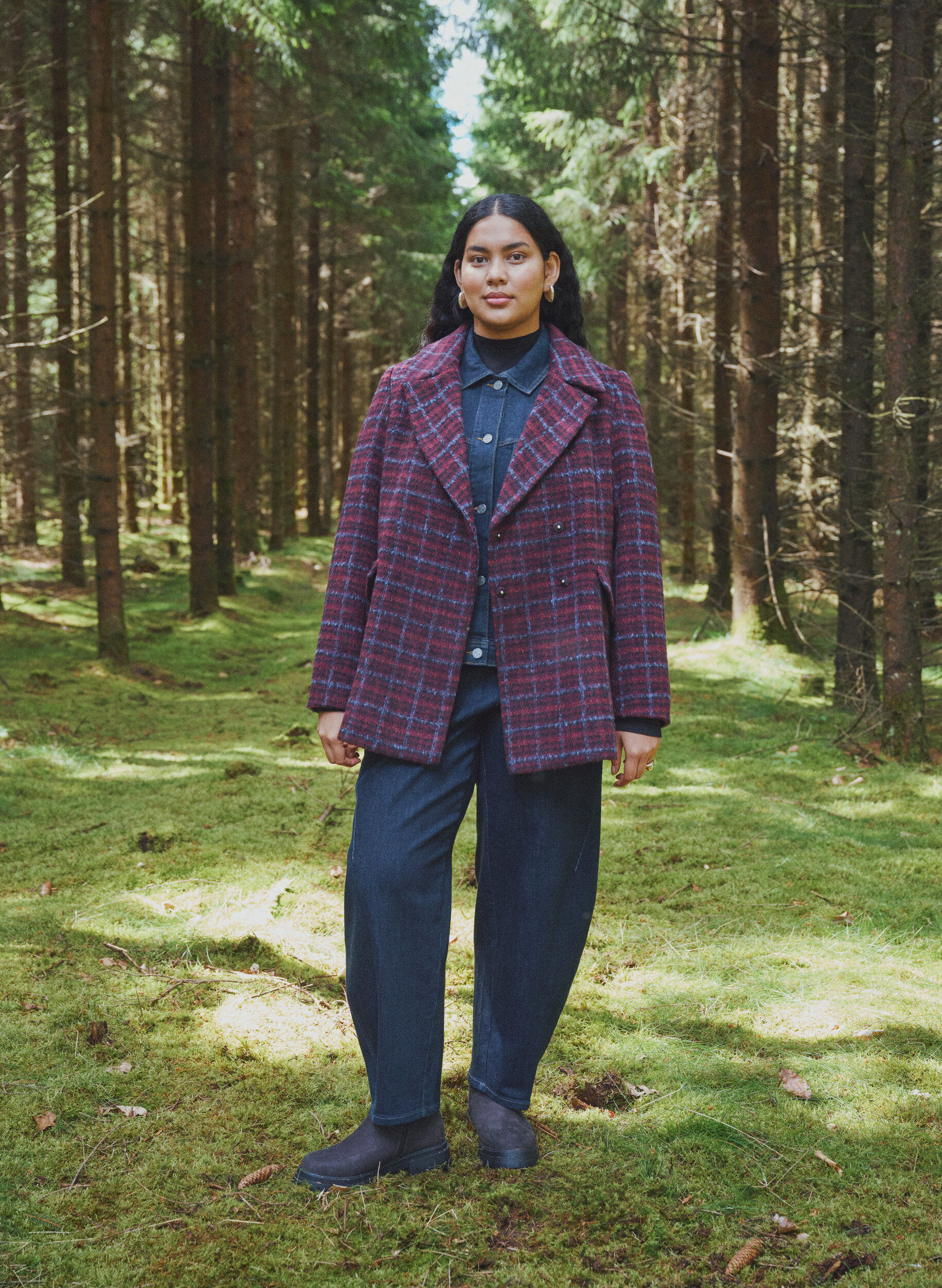ZizziRutete jakke med lommer, R&oslash;d, Image image number 0