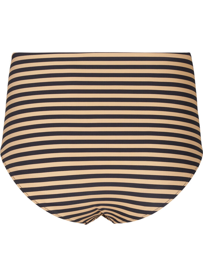 H&oslash;ytlivs bikinitruse med striper, Brun, Packshot image number 1