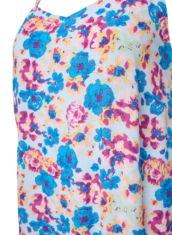 Sommerkjole i viskose med stropper, Multi Flower AOP, Packshot image number 2