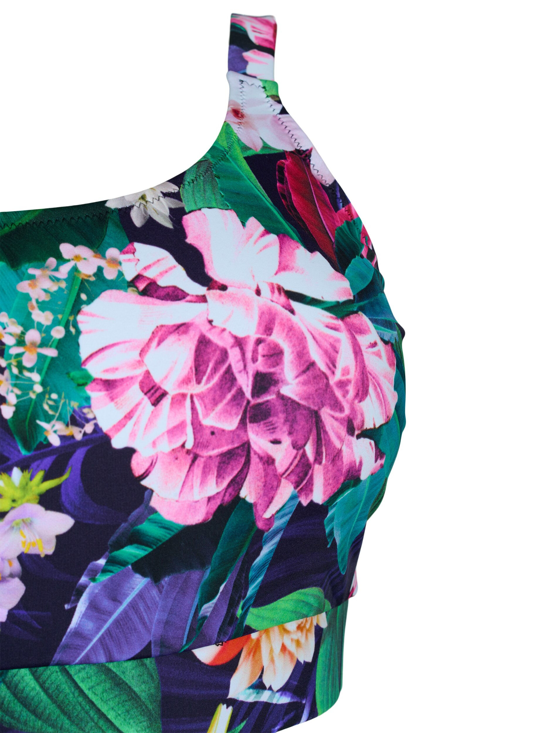 Zizzi Bikinitopp med regulerbare skulderstropper, Flower Print, Packshot image number 2