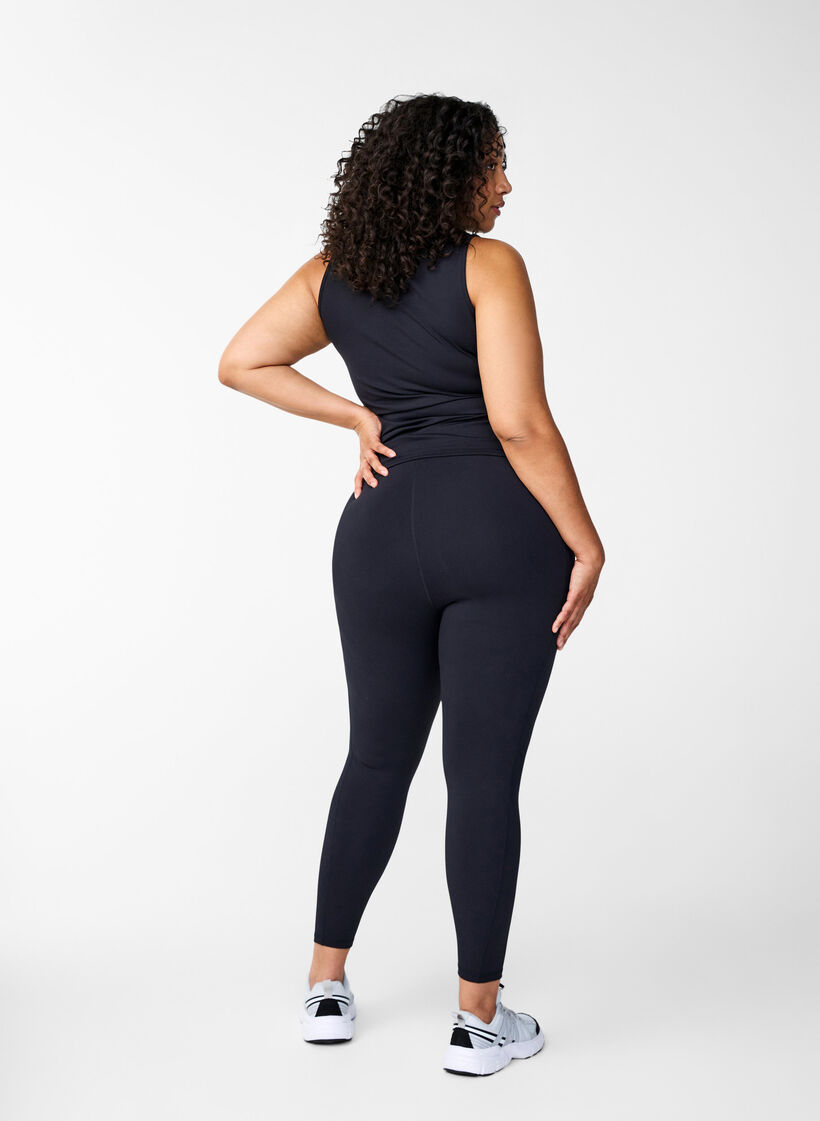 7/8-treningstights med lommer, Black, Model