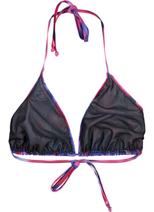 Trekantet bikini-BH med trykk, Pink Flower AOP, Packshot image number 1