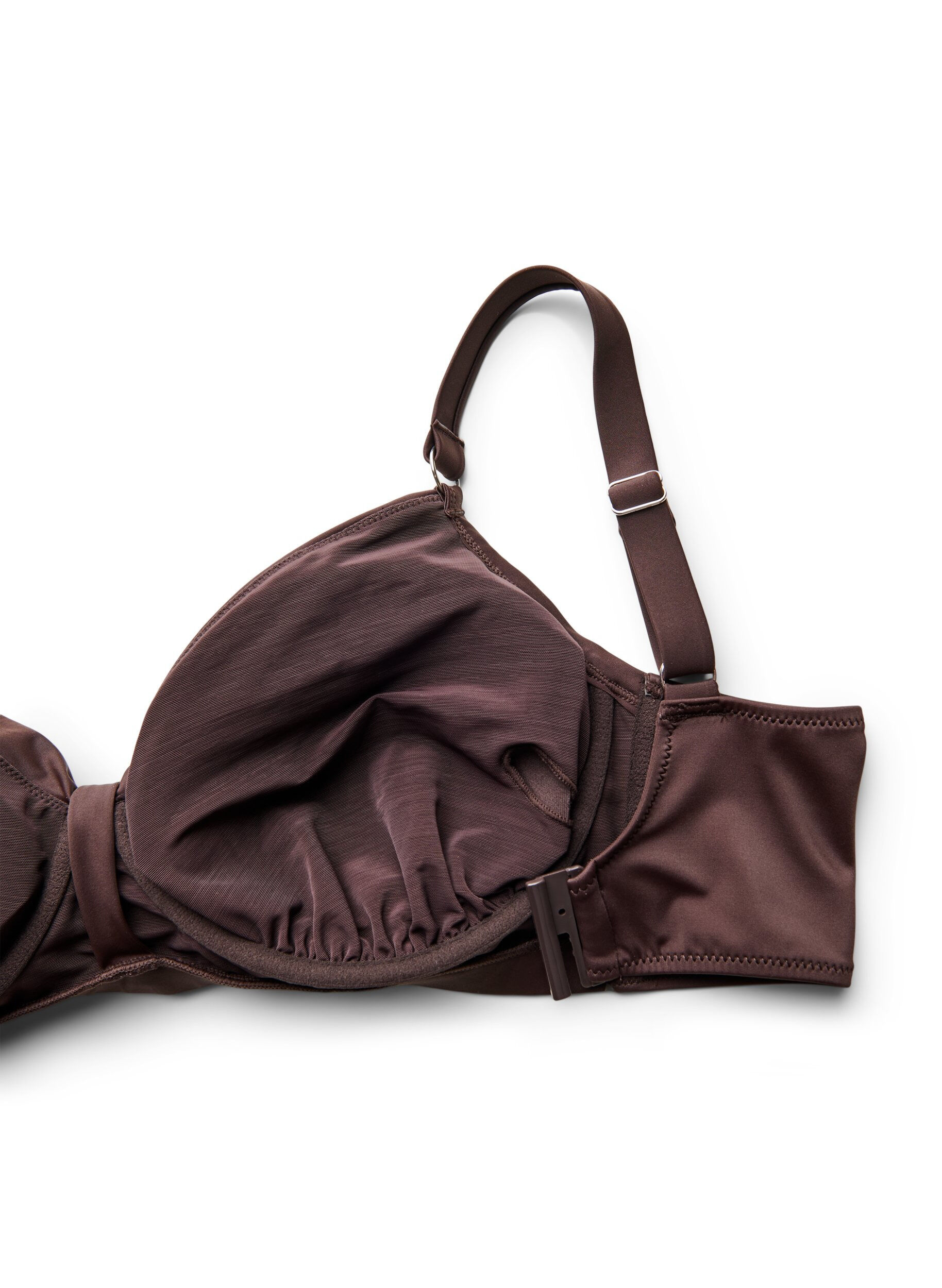 ZizziBikinitopp med b&oslash;yle og drapering, Brun, Packshot image number 3