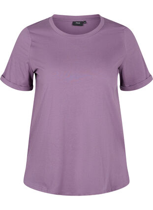 Basis T-skjorte i bomull, Vintage Violet, Packshot image number 0