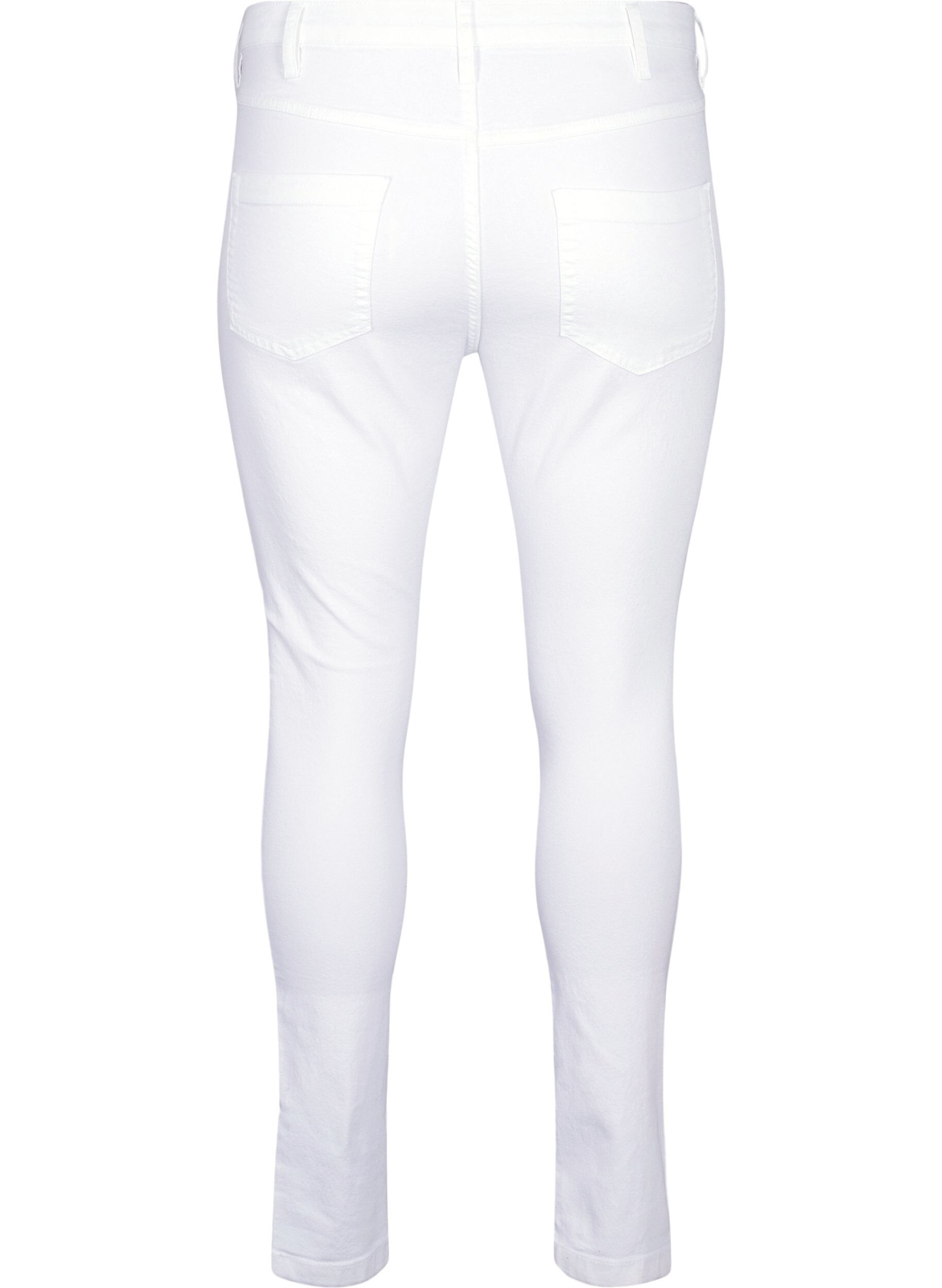 Zizzi Super slim Amy jeans med h&oslash;yt liv, Hvit, Packshot image number 1