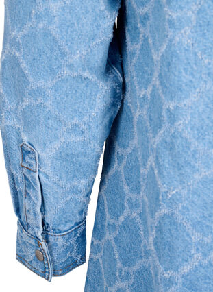 Zizzi Denimkjole med destroy-mønster, Blue denim, Packshot image number 3