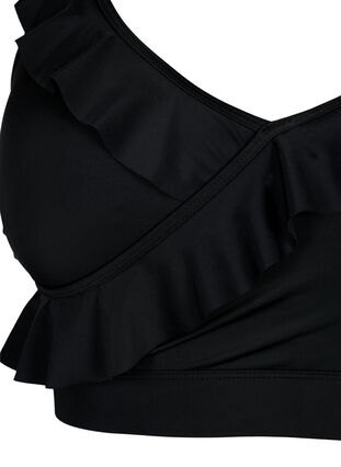 Bikinitop med volanger og uttagbare innlegg, Black, Packshot image number 2