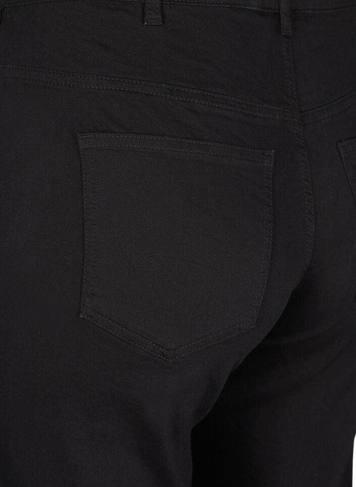 Gemma jeans med høy midje og rett passform, Svart, Packshot image number 3