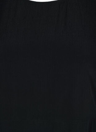 Lang bluse i viskose med høy splitt, Black, Packshot image number 2