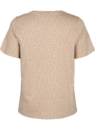 T-skjorte i økologisk bomull med prikker	, Natural Dot, Packshot image number 1