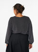 Bluse med fiskebensm&oslash;nster og glittertr&aring;d, Svart, Model image number 2