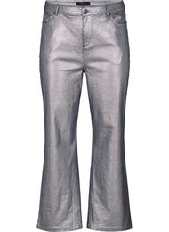 Sølvbelagte jeans med høy midje, Gun Silver 