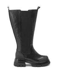 Skinnboots med langt skaft, elastikk og bred passform, Black