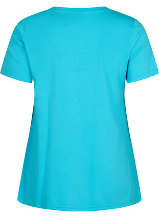 T-skjorte i bomull med korte ermer, Blue Atoll Sunshine, Packshot image number 1