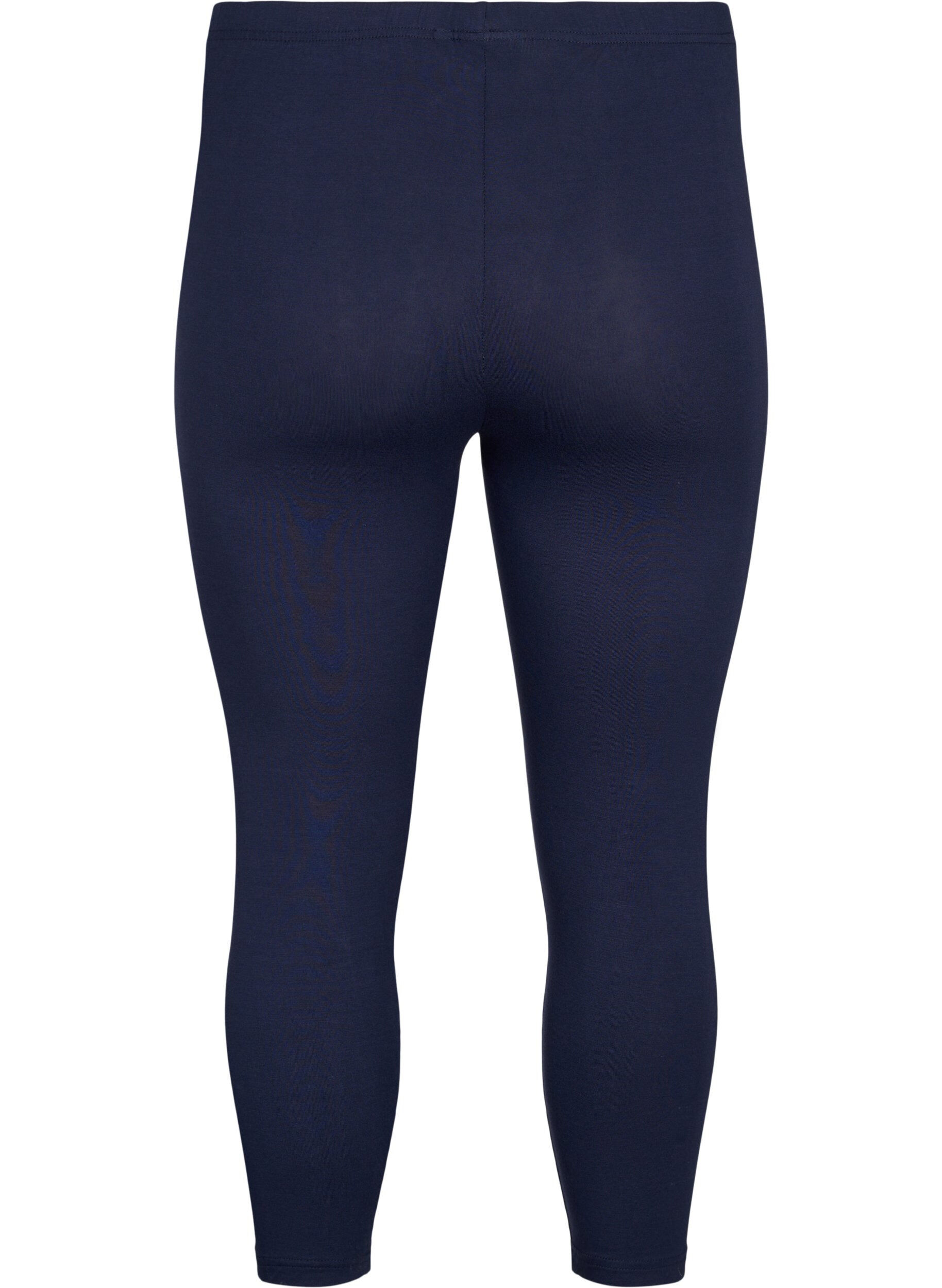 ZizziBasisleggings i viskose med 3/4-lengde, Bl&aring;, Packshot image number 1