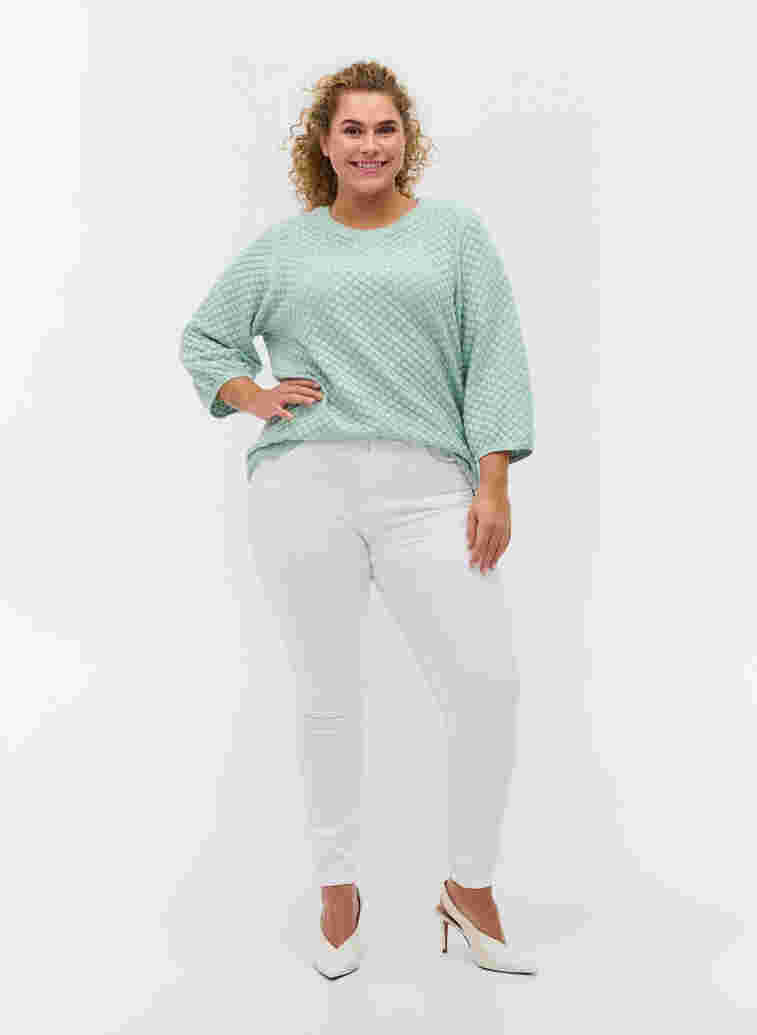 Super slim Amy jeans med høyt liv, Bright White, Model