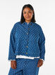 Denimjakke med et slitt m&oslash;nster, Bl&aring;, Model image number 0