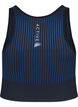 Sømløs sports-BH med striper, Black w. Blue Depths, Packshot image number 1