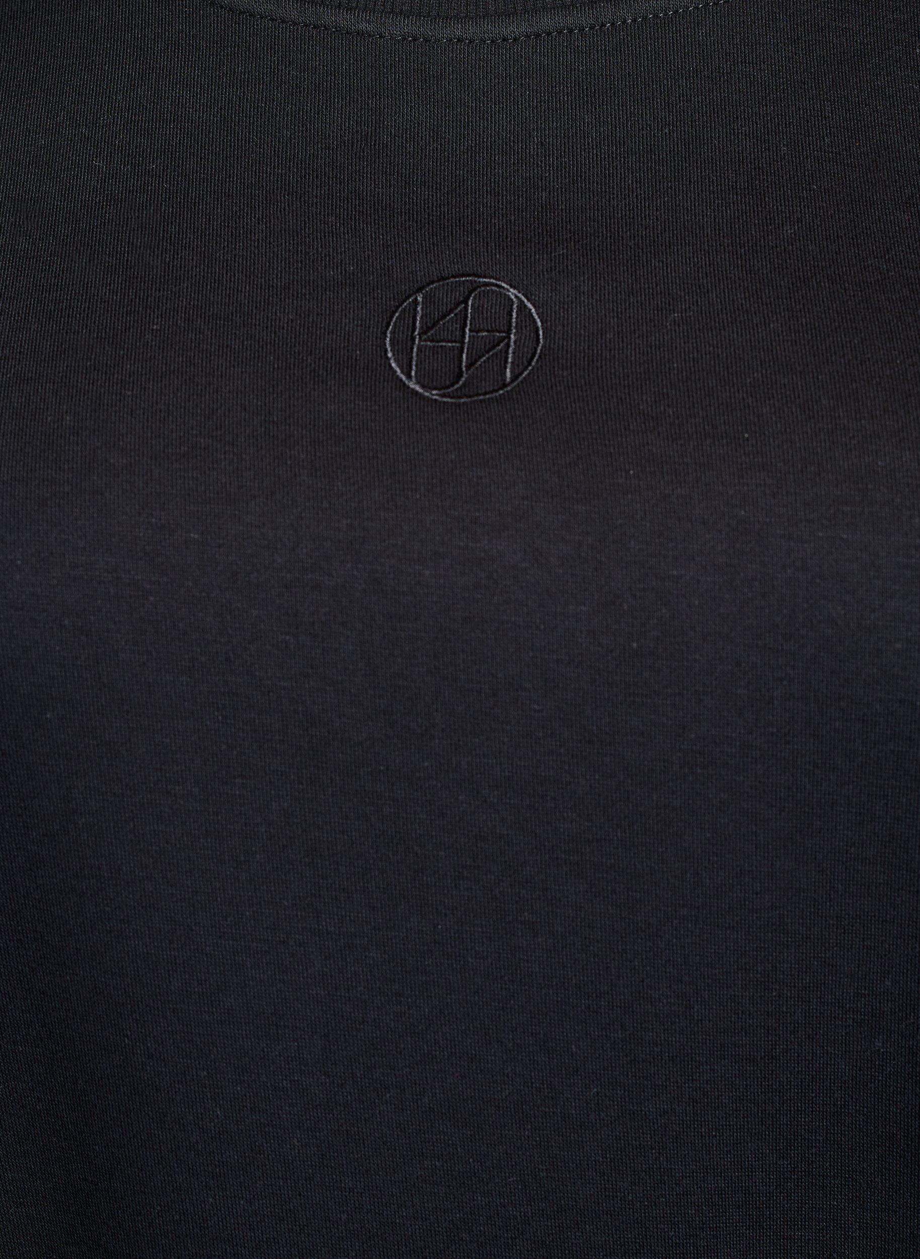 Zizzi Kort genserkjole med volangdetaljer, Svart, Packshot image number 2