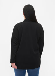 Åpen blazer med 3/4-ermer, Black, Model