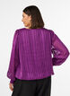Stripete bluse med ballongfasong, Lilla, Model image number 2