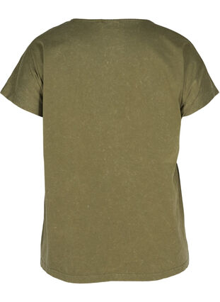T-skjorte i bomull med mønster, Ivy Green, Packshot image number 1