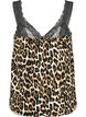 Topp med blonder av viskose, Leopard, Packshot image number 1