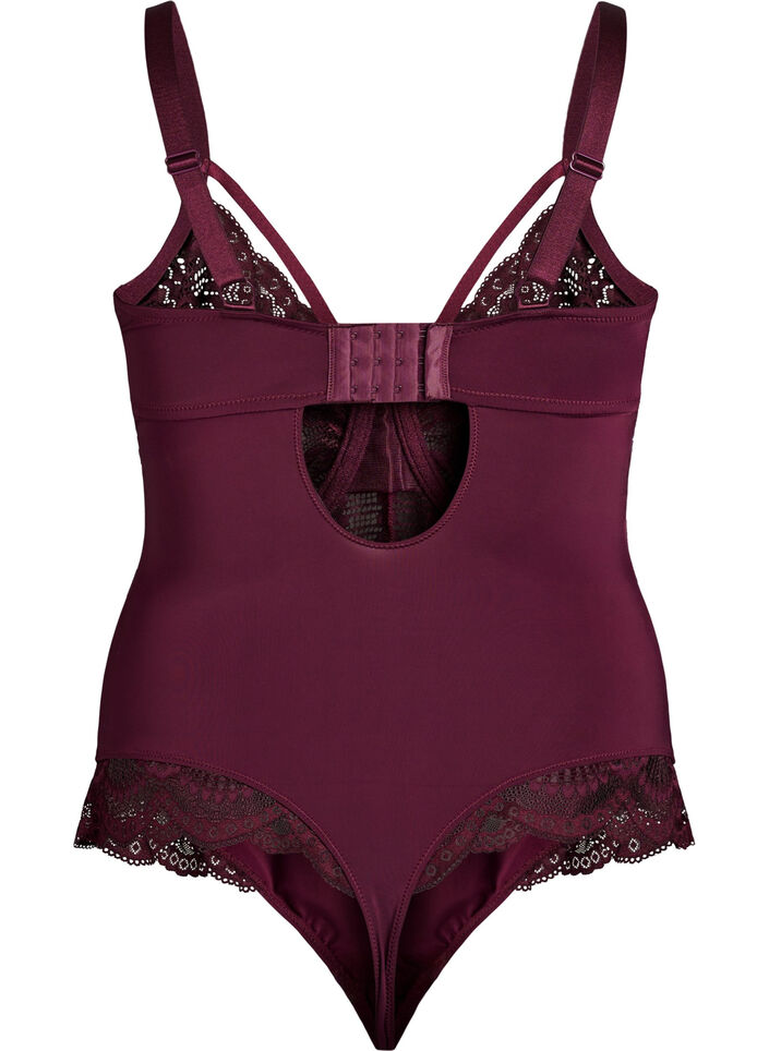 Underwired blondebody med stroppe-detalj, Rød, Packshot
