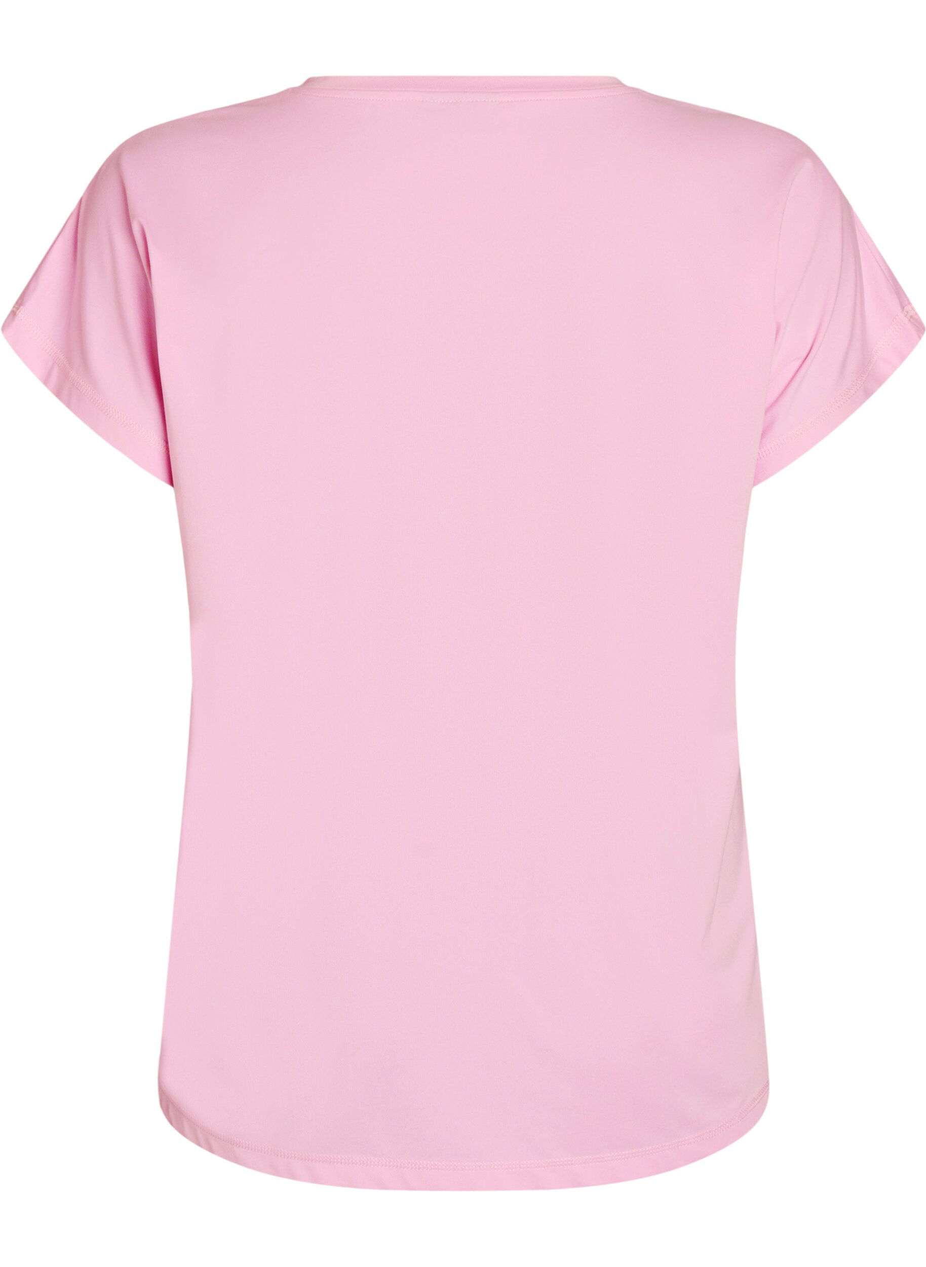 ZizziEnsfarget trenings-T-skjorte, Rosa, Packshot image number 1